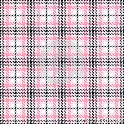 Pink tartan seamless vector patterns. Checkered plaid texture. Geometrical square background for fabric Vector Illustration