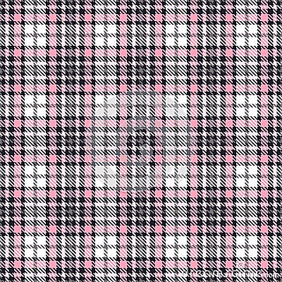 Pink tartan seamless vector patterns. Checkered plaid texture. Geometrical square background for fabric Vector Illustration