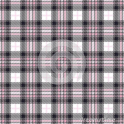 Pink tartan seamless vector patterns. Checkered plaid texture. Geometrical square background for fabric Vector Illustration