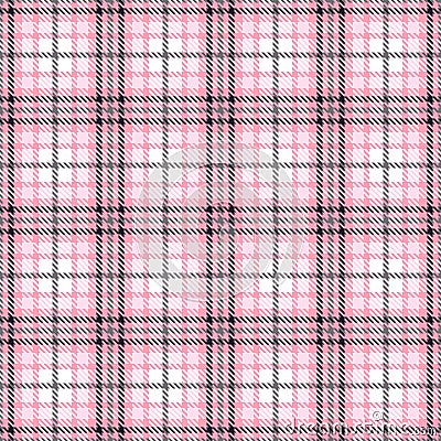 Pink tartan seamless vector patterns. Checkered plaid texture. Geometrical square background for fabric Vector Illustration