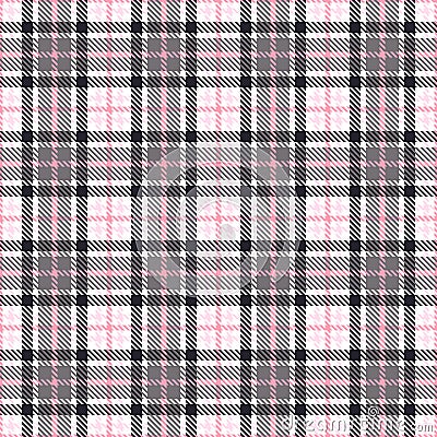 Pink tartan seamless vector patterns. Checkered plaid texture. Geometrical square background for fabric Vector Illustration