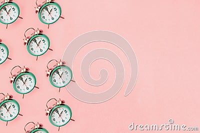 Pink and Teal Daylight Savings Time Concept Stock Photo