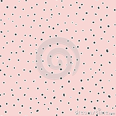 Pink texture. Chaotic hand drawn blurred dots Vector Illustration