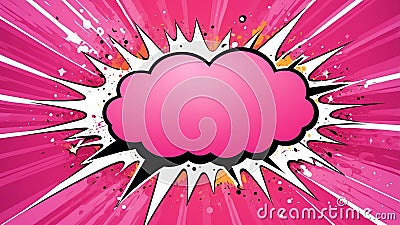 pink theme exploding pop speech bubble bac ai generated Stock Photo