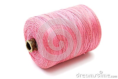Pink Thread Spool Stock Photo