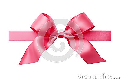 Pink tied silk ribbon on transparent background Stock Photo