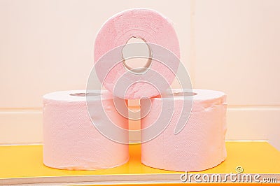 Pink toiletpaper Stock Photo