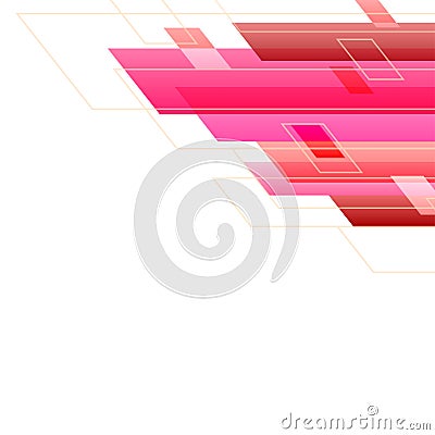 Pink Tone Abstract Square Technology White Background. Vector Illustration. Vector Illustration