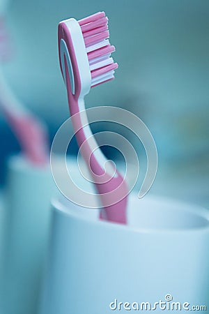 Pink tooth brush Stock Photo