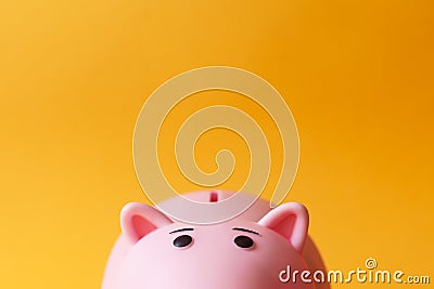 Pink toy piggy money box Stock Photo
