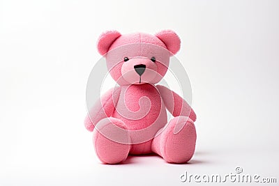 Pink Toy Stuffed Animal White Background Stock Photo