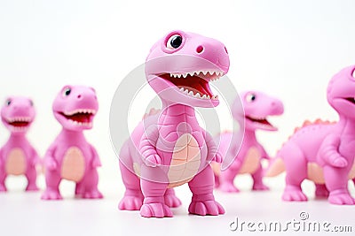 Pink Toy Toy Dinosaur Figures White Background Stock Photo