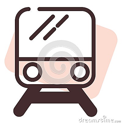 Pink train, icon Vector Illustration