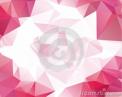 Pink triangle background design. Geometric background in Origami Vector Illustration