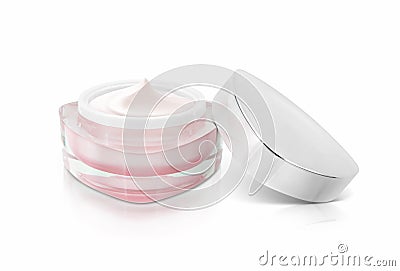 Pink triangle cosmetic jar on Stock Photo