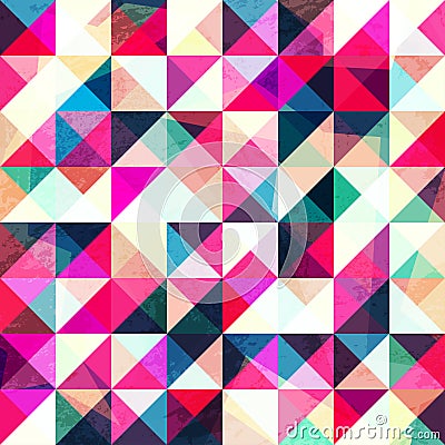 Pink triangle seamless pattern Vector Illustration