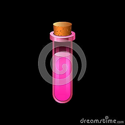 Pink tube icon, cartoon style Vector Illustration