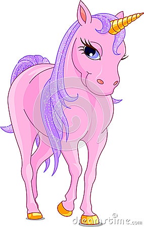 Pink Unicorn Vector Illustration