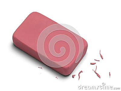 Pink Used Eraser Stock Photo