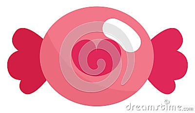 Pink valentine candy, icon Vector Illustration