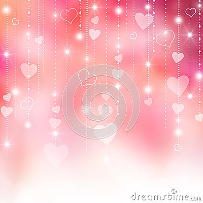 Pink Valentine's hearts background Stock Photo