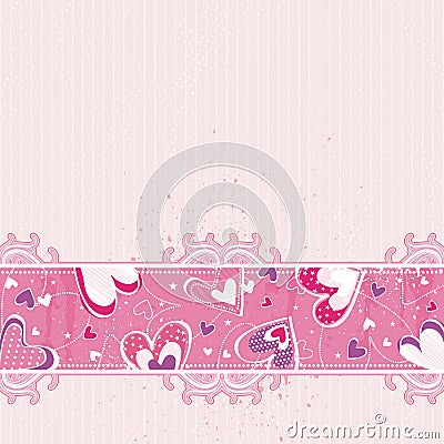 Pink valentines background, vector Vector Illustration