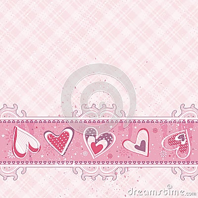 Pink valentines background, vector Vector Illustration