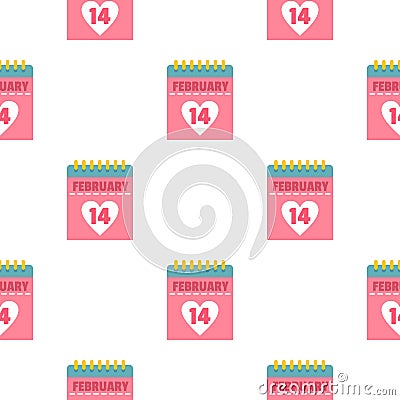 Pink Valentines day calendar pattern seamless Vector Illustration