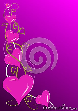 Pink Valentines Hearts Vector Illustration