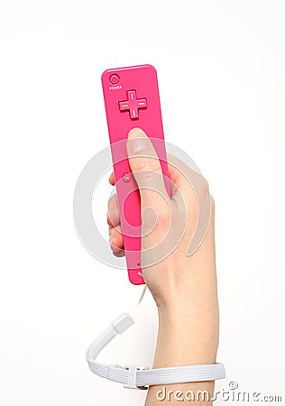 Pink Video Game Controller Editorial Stock Photo