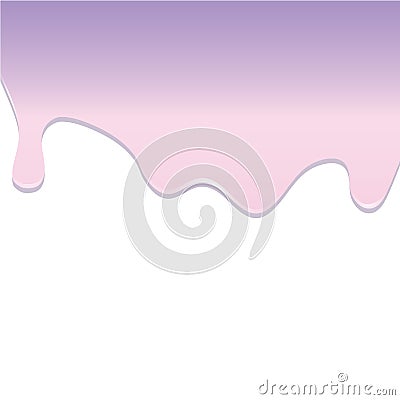 Pink and violet dripping melted caramel background. Vector Illustration