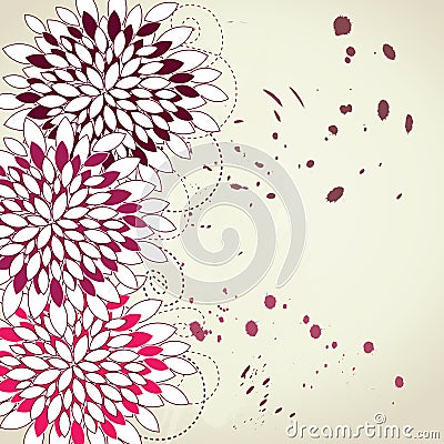 Pink and violet flowers Vector Illustration