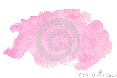 Pink watercolor background on white Stock Photo