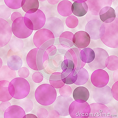 Pink watercolored transparent circles background pattern Stock Photo