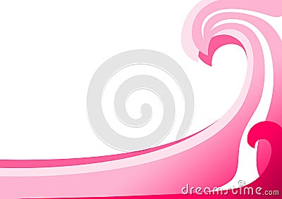 Pink Waves Cartoon Illustration