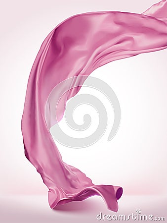 Pink wavy satin Vector Illustration