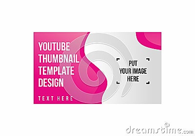 Pink white color of youtube thumbnail design Vector Illustration