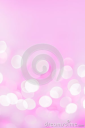 Pink and white tender romantic holiday bokeh background Stock Photo