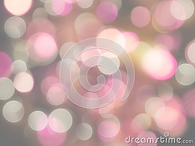 pink and white round soft glowing blurred lights abstract on a black background Stock Photo