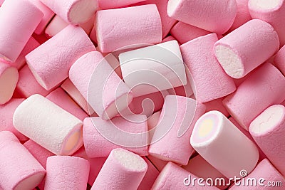 Pink and white sweet fluffy marshmallows Stock Photo