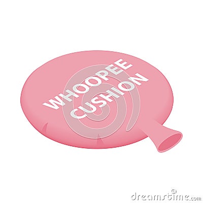 Pink whoopee cushion icon, isometric 3d style Vector Illustration