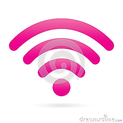 Pink wifi icon wireless symbol on isolated background Vector Illustration