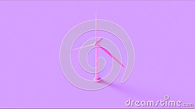 Pink Wind Turbine Simple Cartoon Illustration