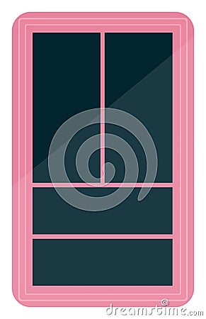 Pink window, illustration, vector Vector Illustration