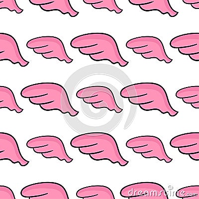 Pink wing seamless pattern textile print. repeat pattern background design Vector Illustration