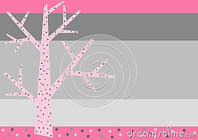 Pink Winter Tree Greeting Card