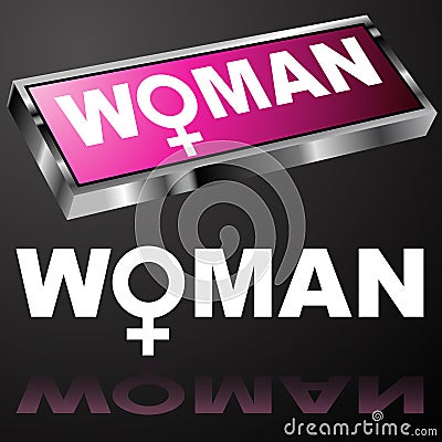 Pink Woman Button Vector Illustration