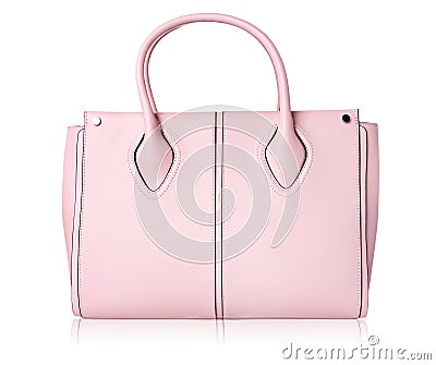 Pink women bag isolated. Stock Photo