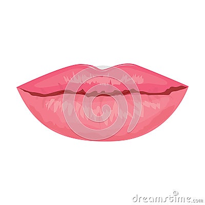 Pink women's lips Vector Illustration