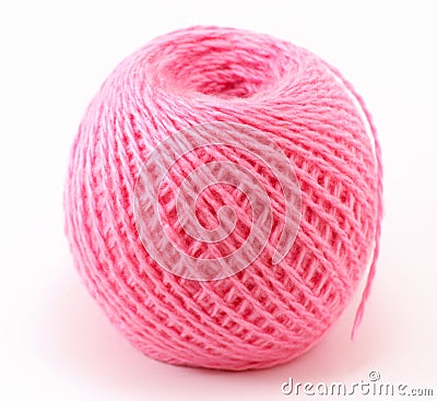 Pink wool ball Stock Photo